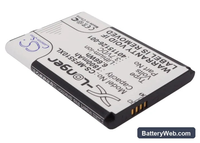 Novatel Wireless MiFi 5510 Replacement Battery, 3.7V, 1800mAh, Li-ion 2
