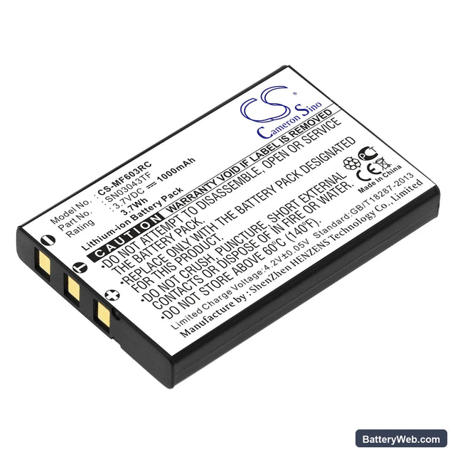 Nevo UEI-NEVO C3 Replacement Battery, 3.7V, 1000mAh, Li-ion 1