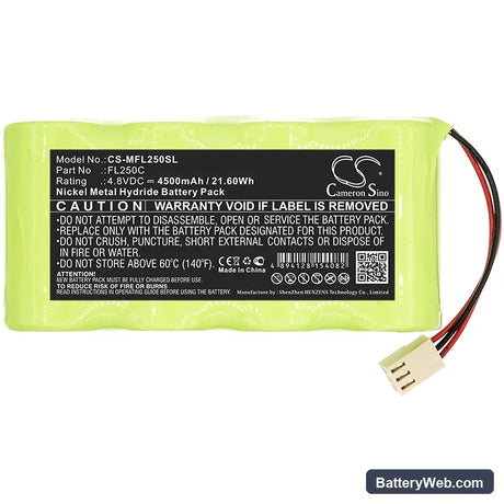 Metland FL250HV Replacement Battery, 4.8V, 4500mAh, Ni-MH 3