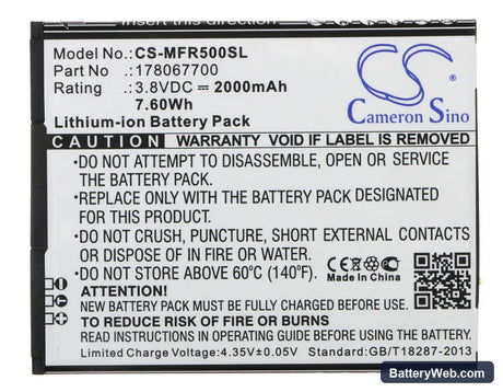 KAZAM Thunder 350L Replacement Battery, 3.8V, 2000mAh, Li-ion 5