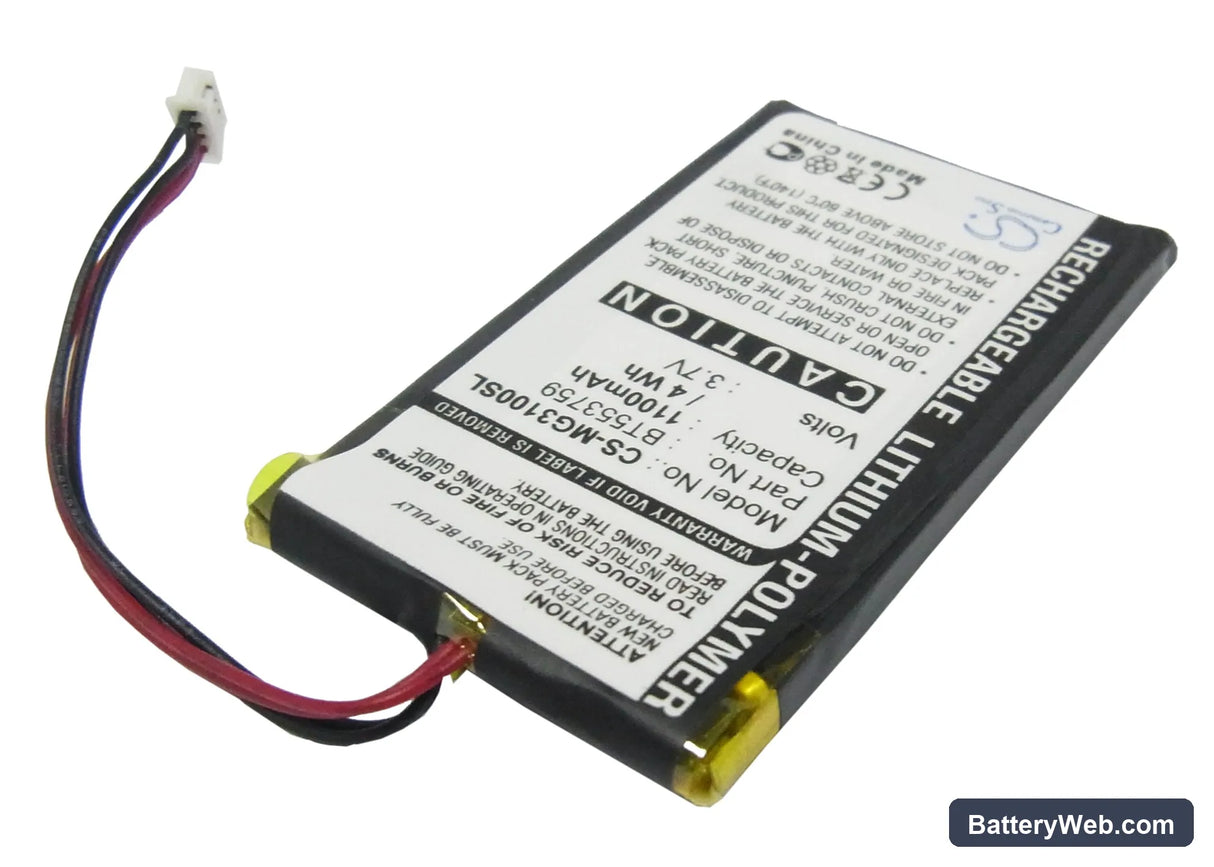 Typhoon MyGuide 3100 Replacement Battery, 3.7V, 1100mAh, Li-Polymer 2