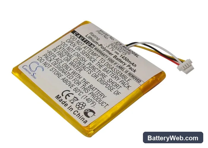 Typhoon MyGuide 4200 Replacement Battery, 3.7V, 1450mAh, Li-Polymer 2