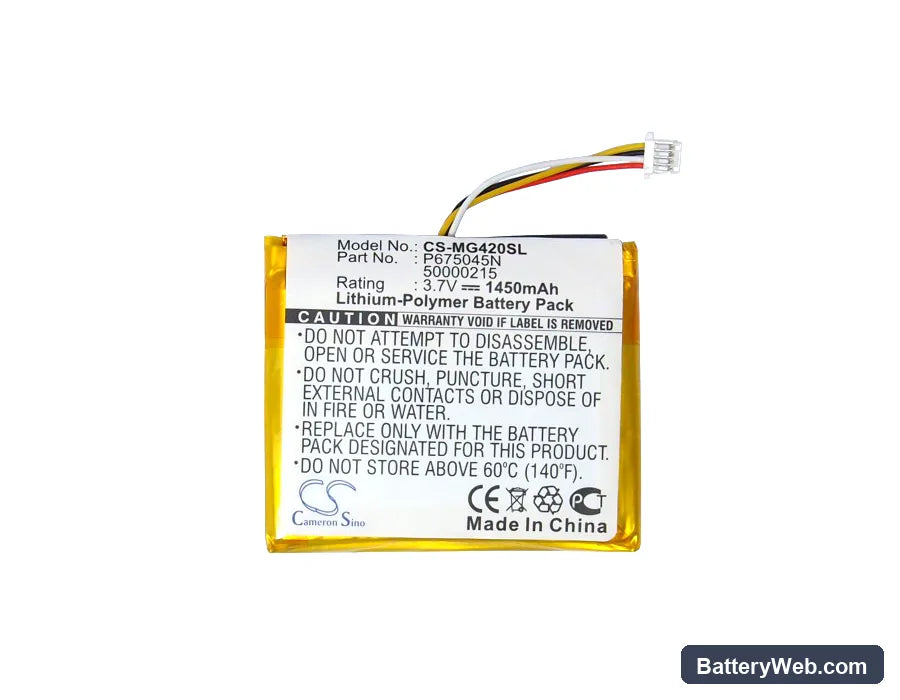 Typhoon MyGuide 4200 Replacement Battery, 3.7V, 1450mAh, Li-Polymer 5