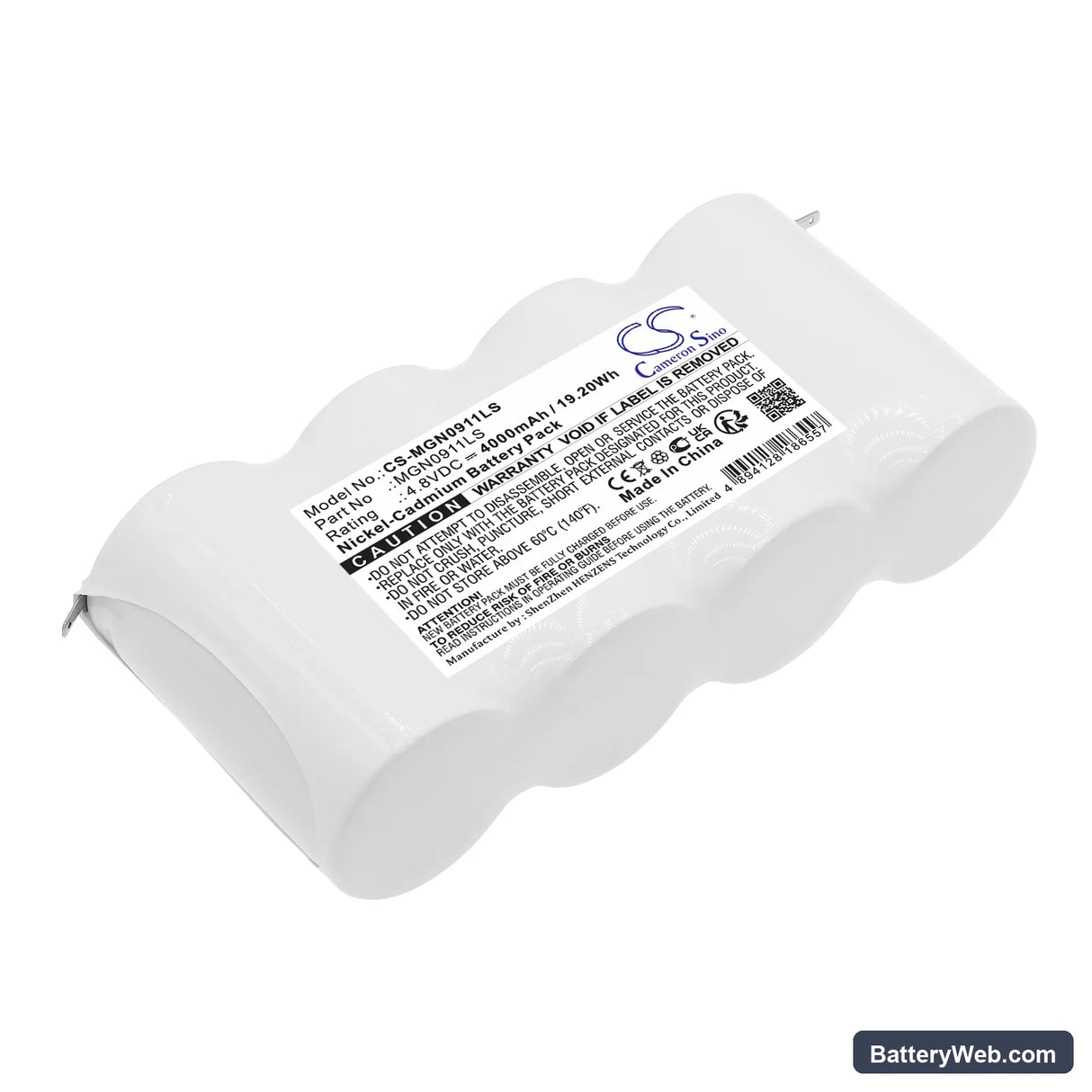 Schneider 4DH4-OT3 Replacement Battery, 4.8V, 4000mAh, Ni-CD 1