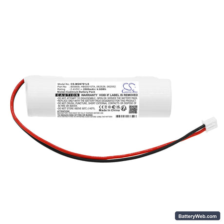 Legrand ECO 1 Replacement Battery, 2.4V, 2000mAh, Ni-CD 3