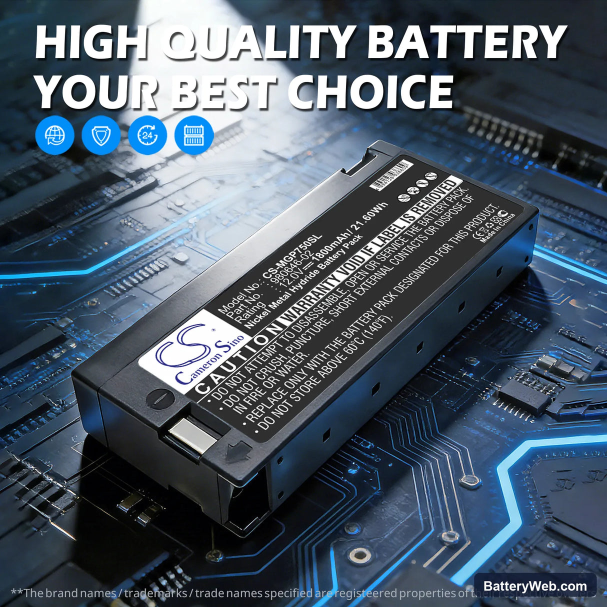 Magellan GPS 750M Replacement Battery, 12V, 1800mAh, Ni-MH 7