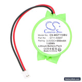 Mitsubishi GT10 graphic terminals Replacement Battery, 3V, 550mAh, Lithium 3