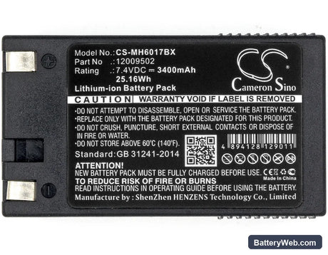 PathFinder 6032 Replacement Battery, 7.4V, 3400mAh, Li-ion 3