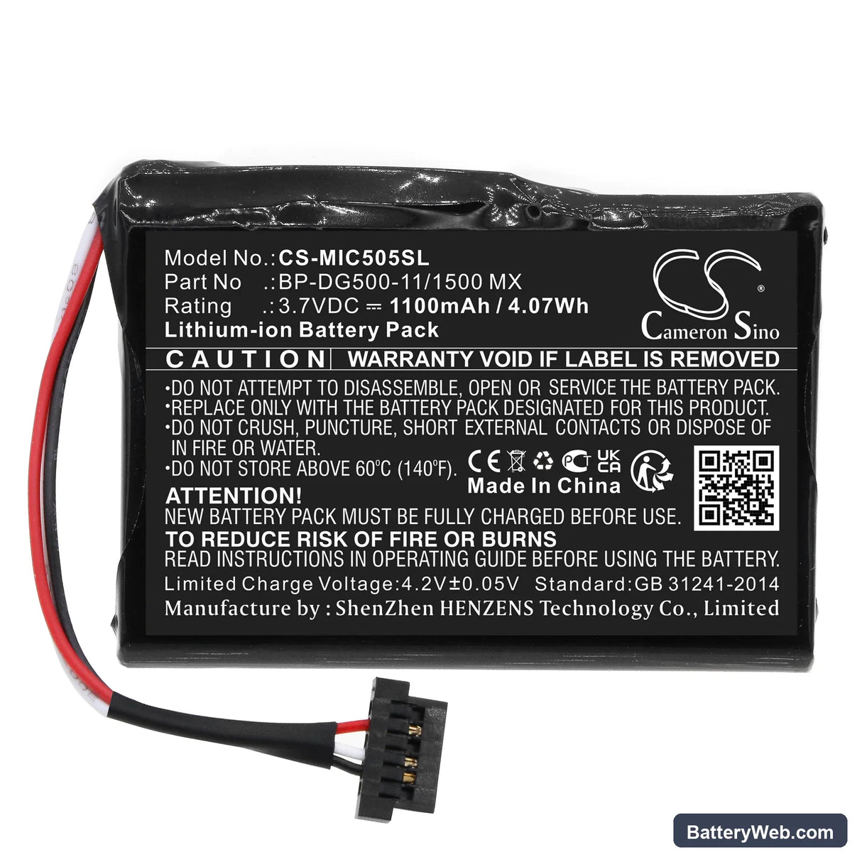 Magellan cyclo 500 HC Replacement Battery, 3.7V, 1100mAh, Li-ion 3