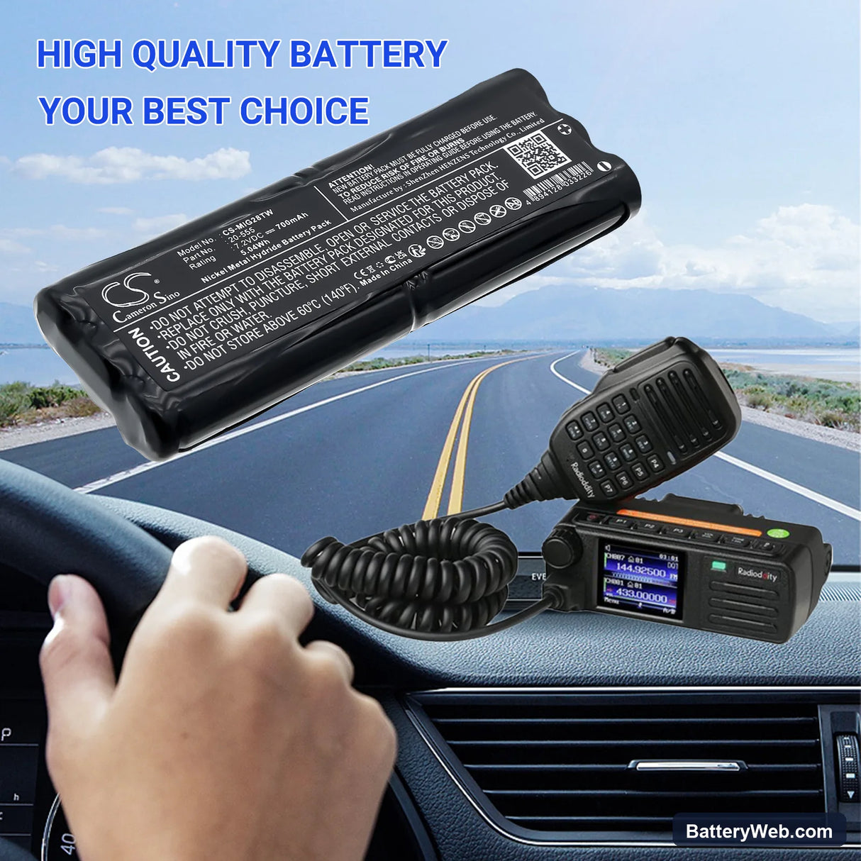 Midland G-28 Replacement Battery, 7.2V, 700mAh, Ni-MH 5