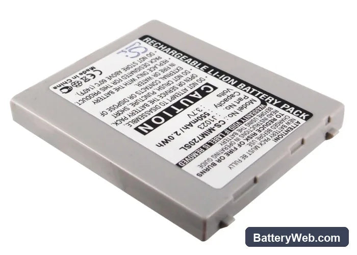 Mitsubishi M720 Replacement Battery, 3.7V, 550mAh, Li-ion 2