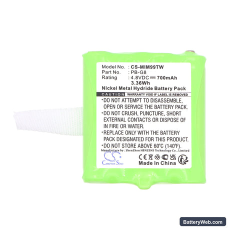 Midland G6 Replacement Battery, 4.8V, 700mAh, Ni-MH 5