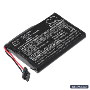 Mitac Mio 138 Replacement Battery, 3.7V, 1250mAh, Li-ion 1