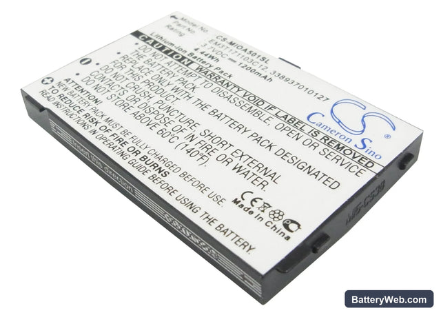Mitac Mio A500 Replacement Battery, 3.7V, 1200mAh, Li-ion 1