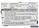 Mitac Mio A500 Replacement Battery, 3.7V, 1200mAh, Li-ion 5
