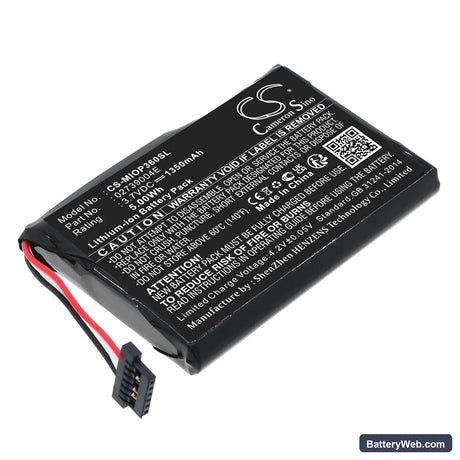 Mitac Mio P360 Replacement Battery, 3.7V, 1350mAh, Li-ion 1