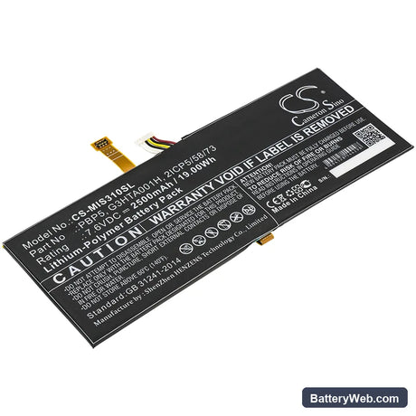 Microsoft SurfaceBook with Performance base Replacement Battery, 7.6V, 2500mAh, Li-Polymer 1