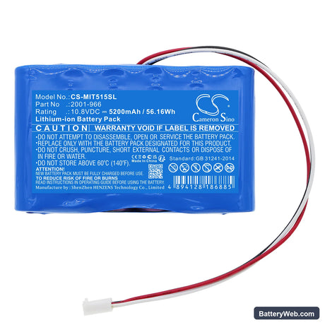 Megger MIT515 Insulation Resistance Tester Replacement Battery, 10.8V, 5200mAh, Li-ion 3