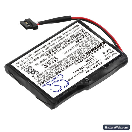 Mitac Mio Moov 200 Replacement Battery, 3.7V, 750mAh, Li-ion 2