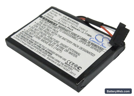 Mitac Mio Moov 400 Replacement Battery, 3.7V, 750mAh, Li-ion 1