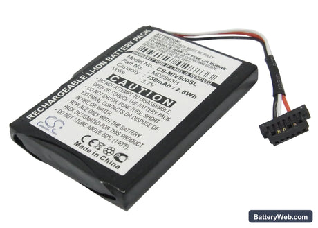 Mitac Mio Moov 500 Replacement Battery, 3.7V, 750mAh, Li-ion 1