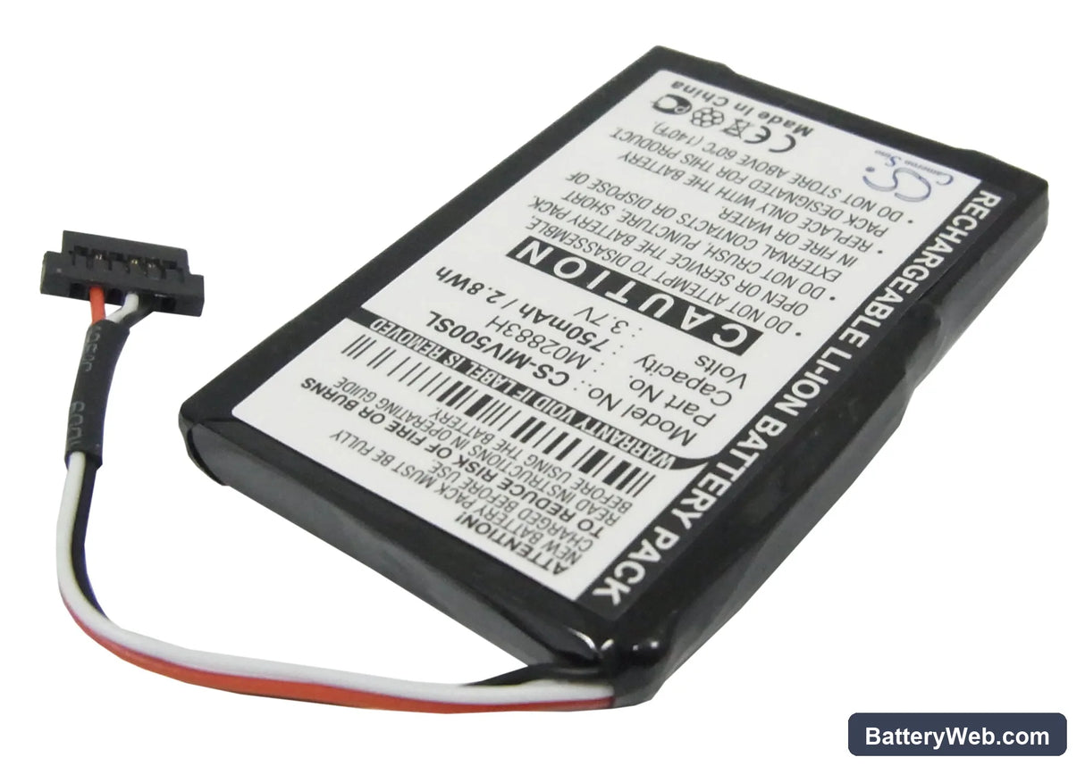 Mitac Mio Moov 500 Replacement Battery, 3.7V, 750mAh, Li-ion 2