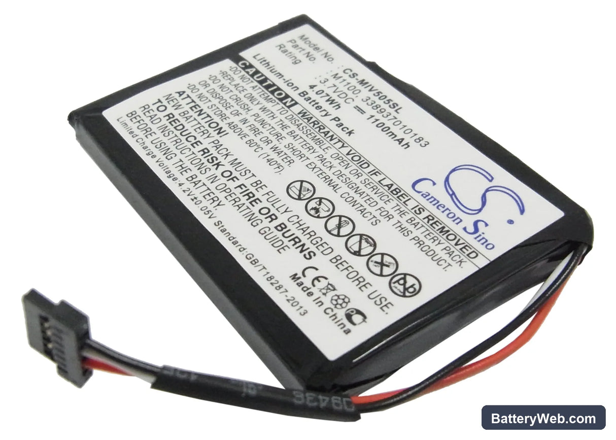 Navman Spirit V505 TV Replacement Battery, 3.7V, 1100mAh, Li-ion 1