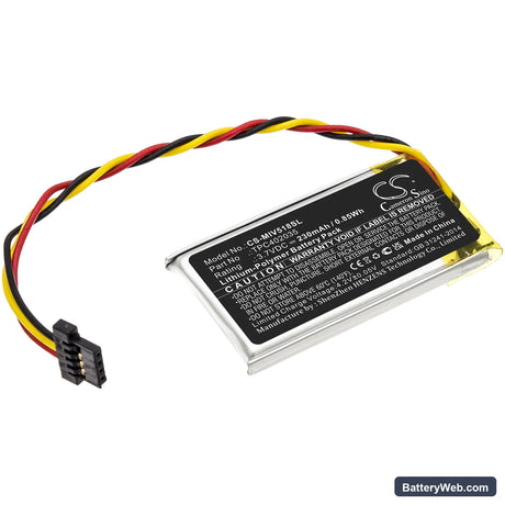 Mio MiVue 508 Replacement Battery, 3.7V, 230mAh, Li-Polymer 1