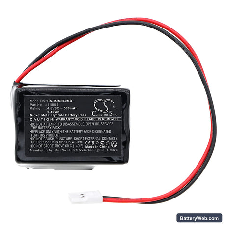 Minolta Jaundice Meter 9404 Replacement Battery, 4.8V, 500mAh, Ni-MH 3