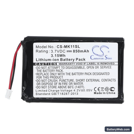 Toshiba MK 11 Replacement Battery, 3.7V, 850mAh, Li-ion 3