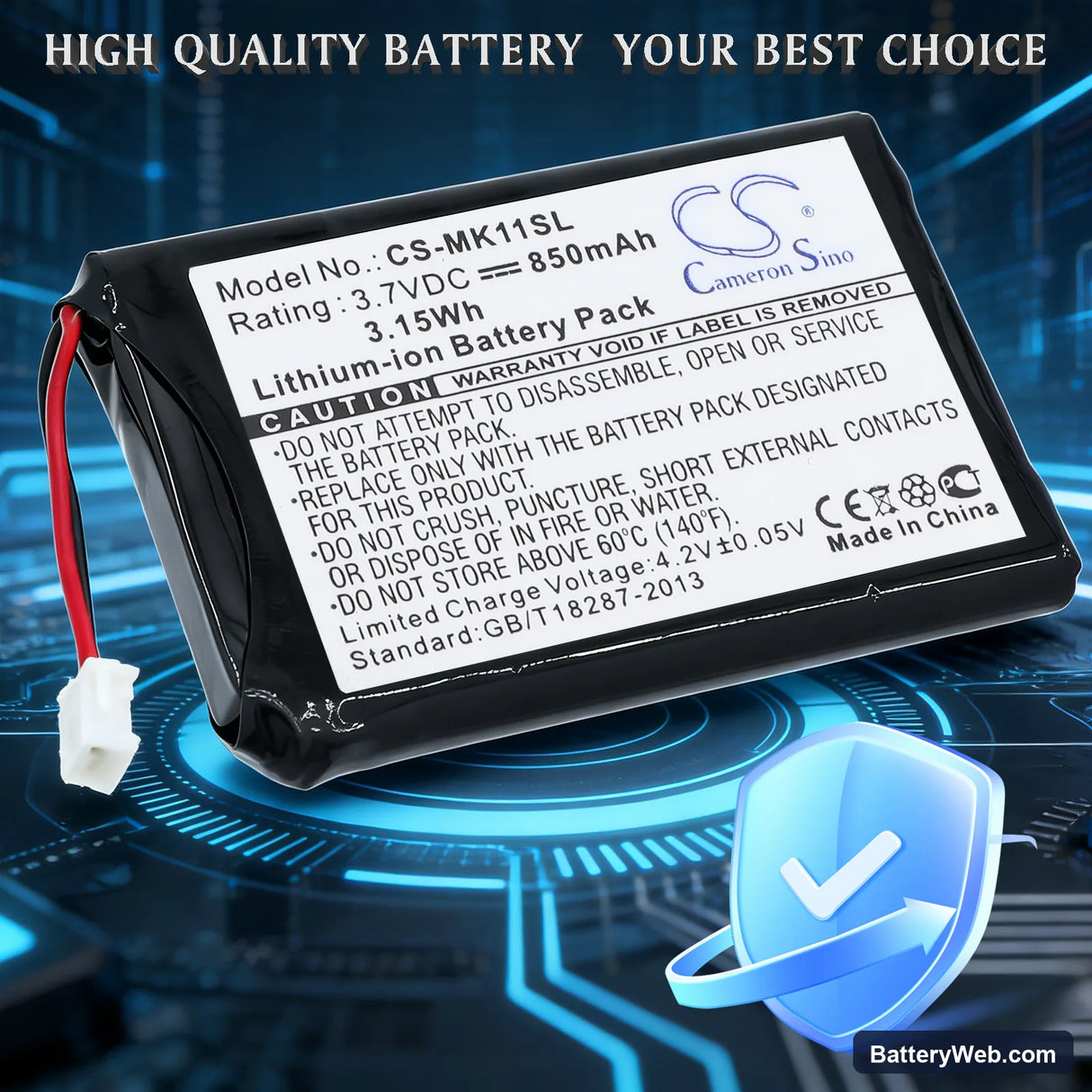 Toshiba MK 11 Replacement Battery, 3.7V, 850mAh, Li-ion 6