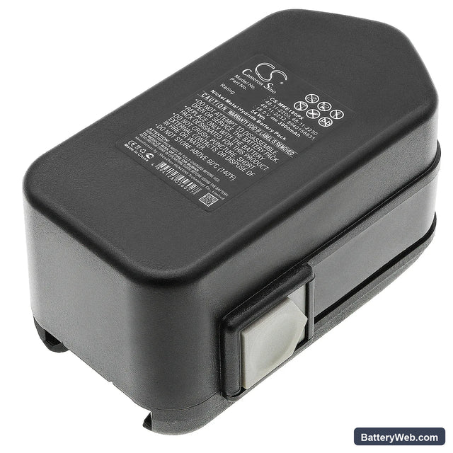 Milwaukee 0521-20 Replacement Battery, 18V, 3000mAh, Ni-MH 1