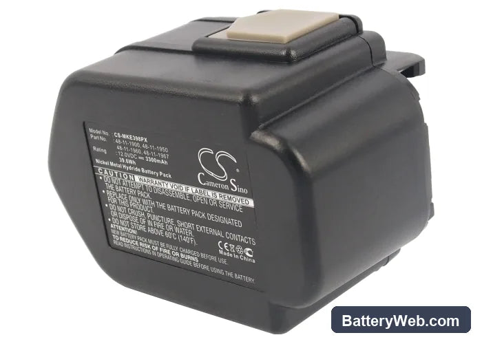 Atlas Copco LokTor P12P Replacement Battery, 12V, 3300mAh, Ni-MH 3