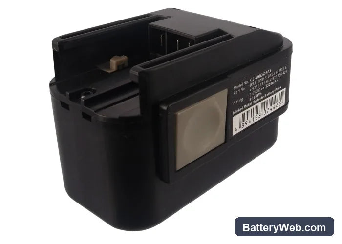 AEG 2000 Replacement Battery, 9.6V, 3300mAh, Ni-MH 4
