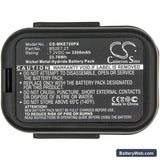 Milwaukee PES7.2T Replacement Battery, 7.2V, 3300mAh, Ni-MH 6