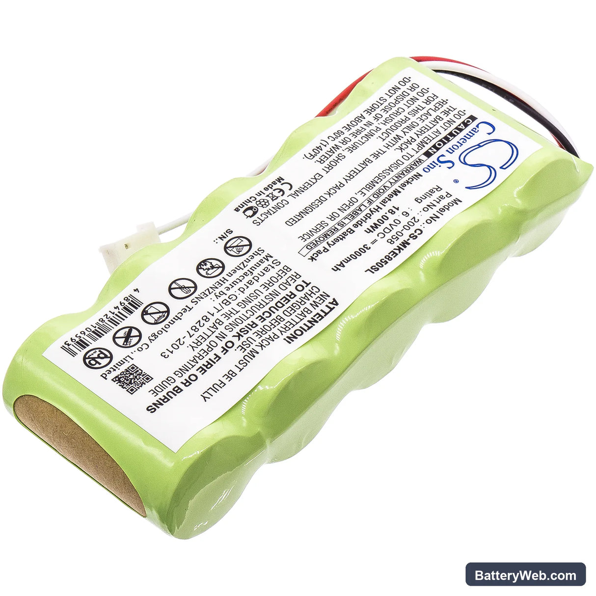 Panametrics Magna-Mike 8500 Replacement Battery, 6V, 3000mAh, Ni-MH 2