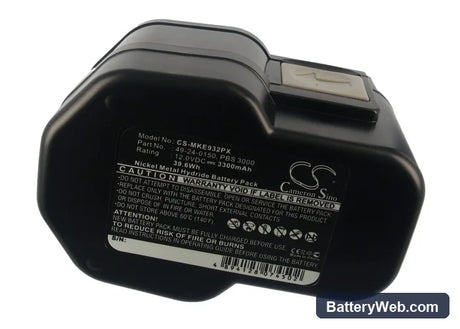 Milwaukee 0502-23 Replacement Battery, 12V, 3300mAh, Ni-MH 5