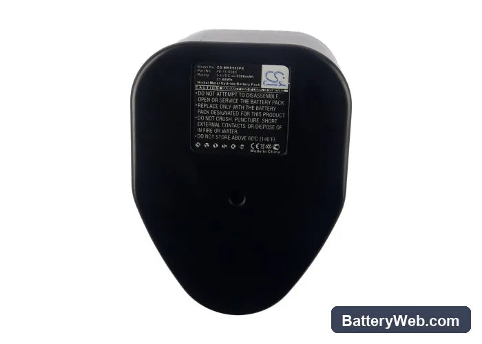 Panasonic EZ907 Replacement Battery, 9.6V, 3300mAh, Ni-MH 5