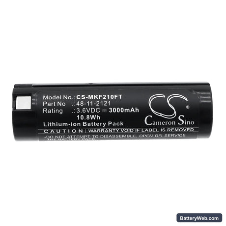 Milwaukee 2112-21 Replacement Battery, 3.6V, 3000mAh, Li-ion 3