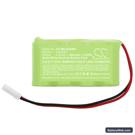 Kejian Jaundice Meter KJ-8000 Replacement Battery, 4.8V, 500mAh, Ni-MH 3