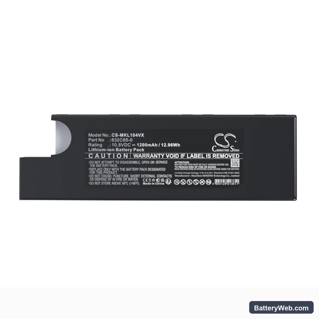 Makita CL104D Cordless Cleaner Replacement Battery, 10.8V, 1200mAh, Li-ion 5
