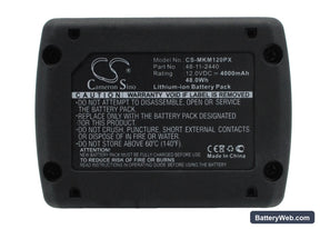 Milwaukee M12 Replacement Battery, 12V, 4000mAh, Li-ion 1