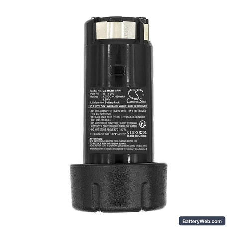 Milwaukee 2102-22 M4™ 1/4" Hex Screwdriver Replacement Battery, 4V, 2000mAh, Li-ion 5