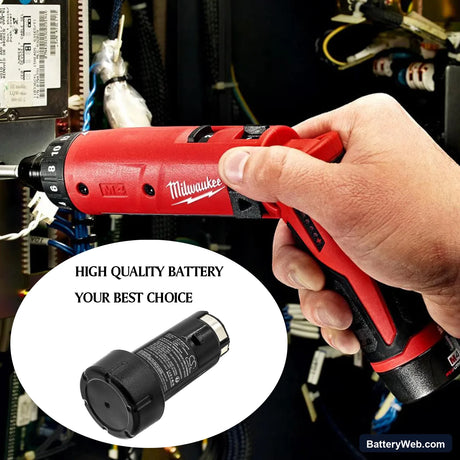 Milwaukee 2102-22 M4™ 1/4" Hex Screwdriver Replacement Battery, 4V, 2000mAh, Li-ion 6