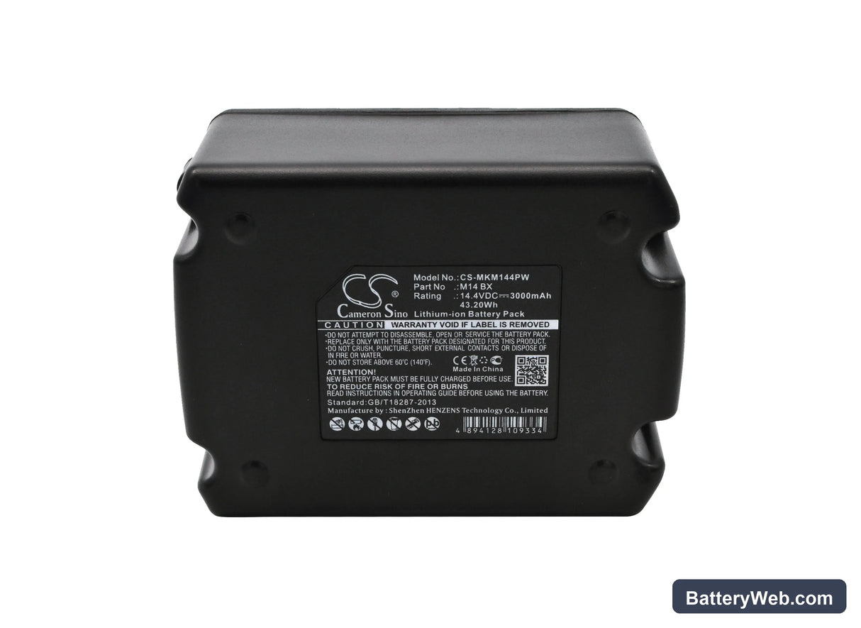 Milwaukee M14 Replacement Battery, 14.4V, 3000mAh, Li-ion 5
