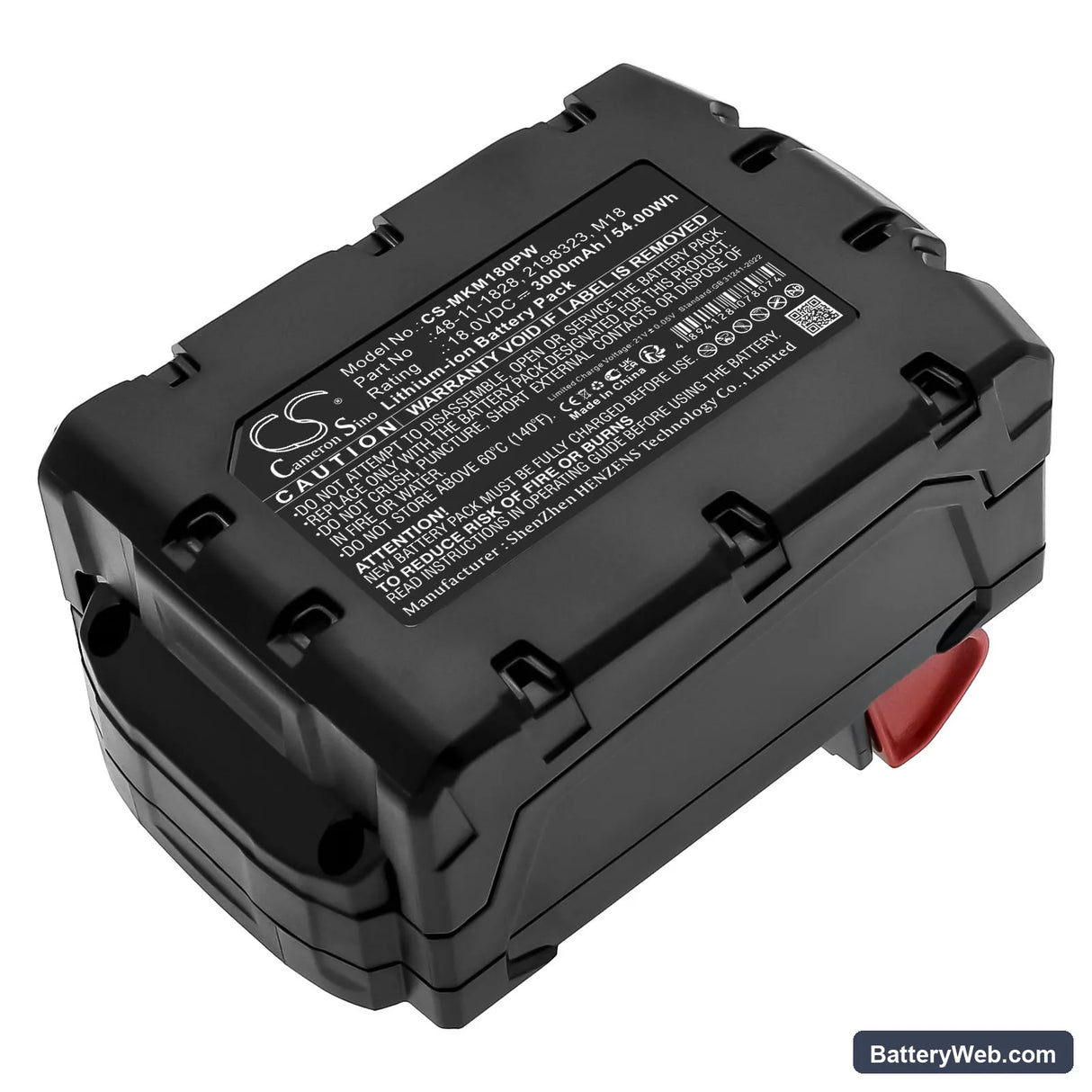 Berner BACAG Replacement Battery, 18V, 3000mAh, Li-ion 3
