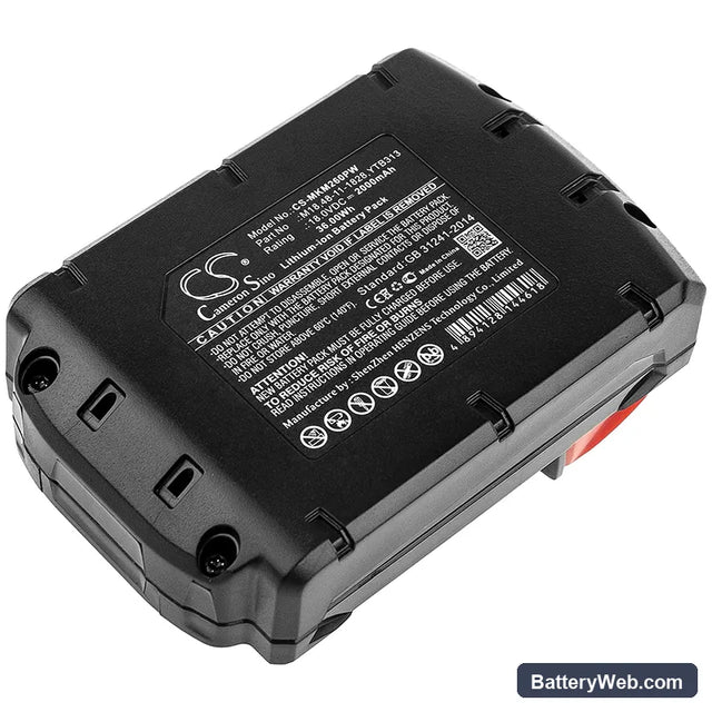 Atlas Copco LokTor H18 Replacement Battery, 18V, 2000mAh, Li-ion 1