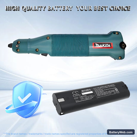 Makita 4093D Replacement Battery, 9.6V, 1500mAh, Ni-MH 6