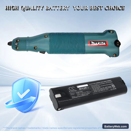 Makita 4093D Replacement Battery, 9.6V, 3000mAh, Ni-MH 6