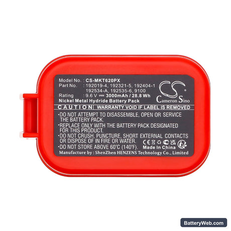 Makita 6014DW Replacement Battery, 9.6V, 3000mAh, Ni-MH 5